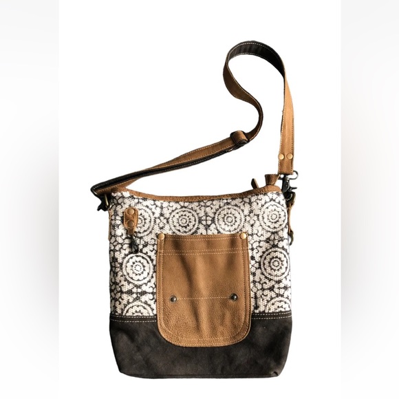 Myra Bag Handbags - Myra Crossbody Bag Rustic  Cowhide Brown Leather Shoulder Bag Western *Flaws